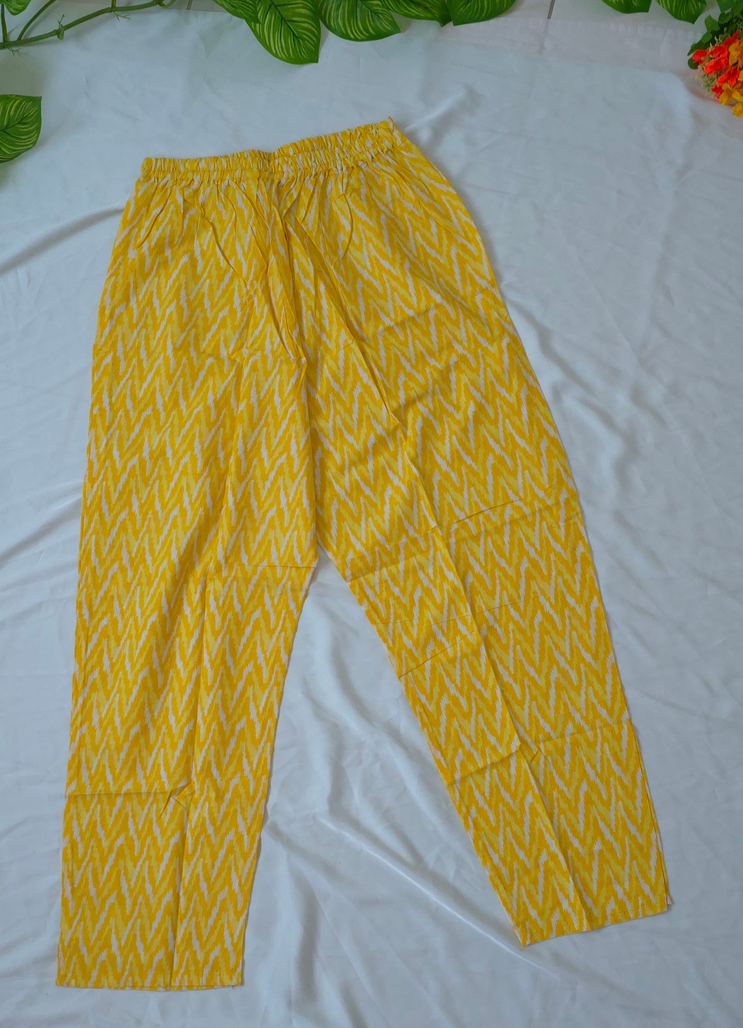 Yellow color cotton cord set | 2 piece pure cotton cord set|3/4 Sleeve | Item code - COS10