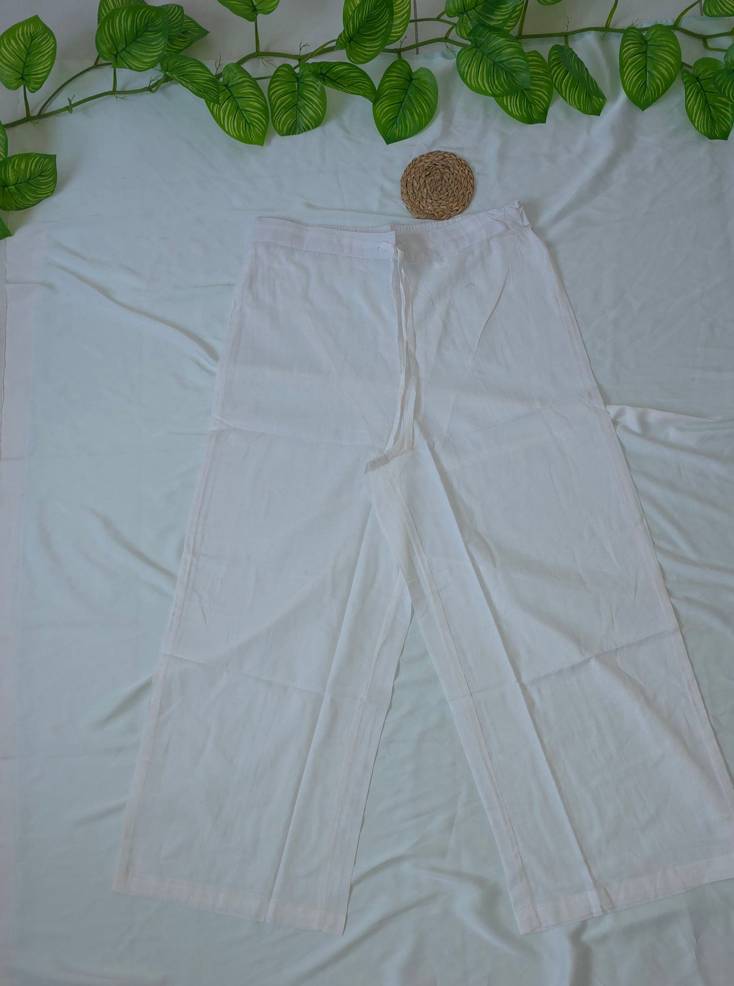 2 Piece Top and Bottom Cotton Cord set with White & Pink colour | 3/4 Sleeve and collar neck | Item code - COS015