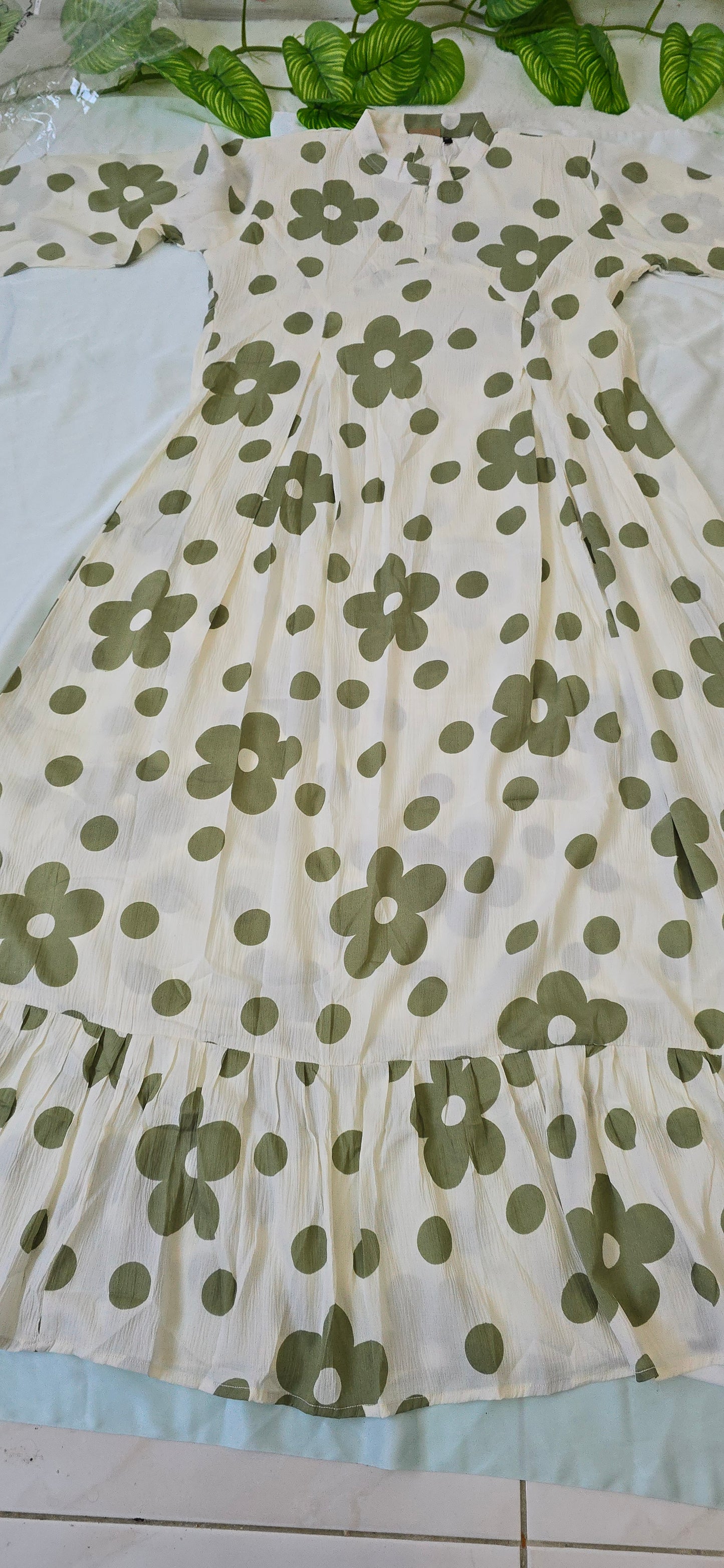 Long Gown with Moja Shawl| Full Sleeve| Green colour|Itemcode-COS021
