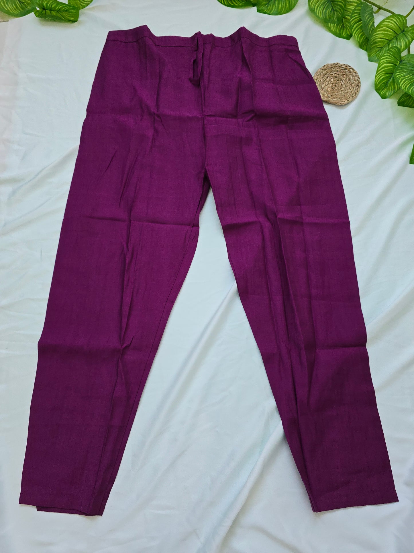 Purple Colour Cotton cord set with  linning top and pocket pant | 3/4th Sleeve | Item Code-COS03