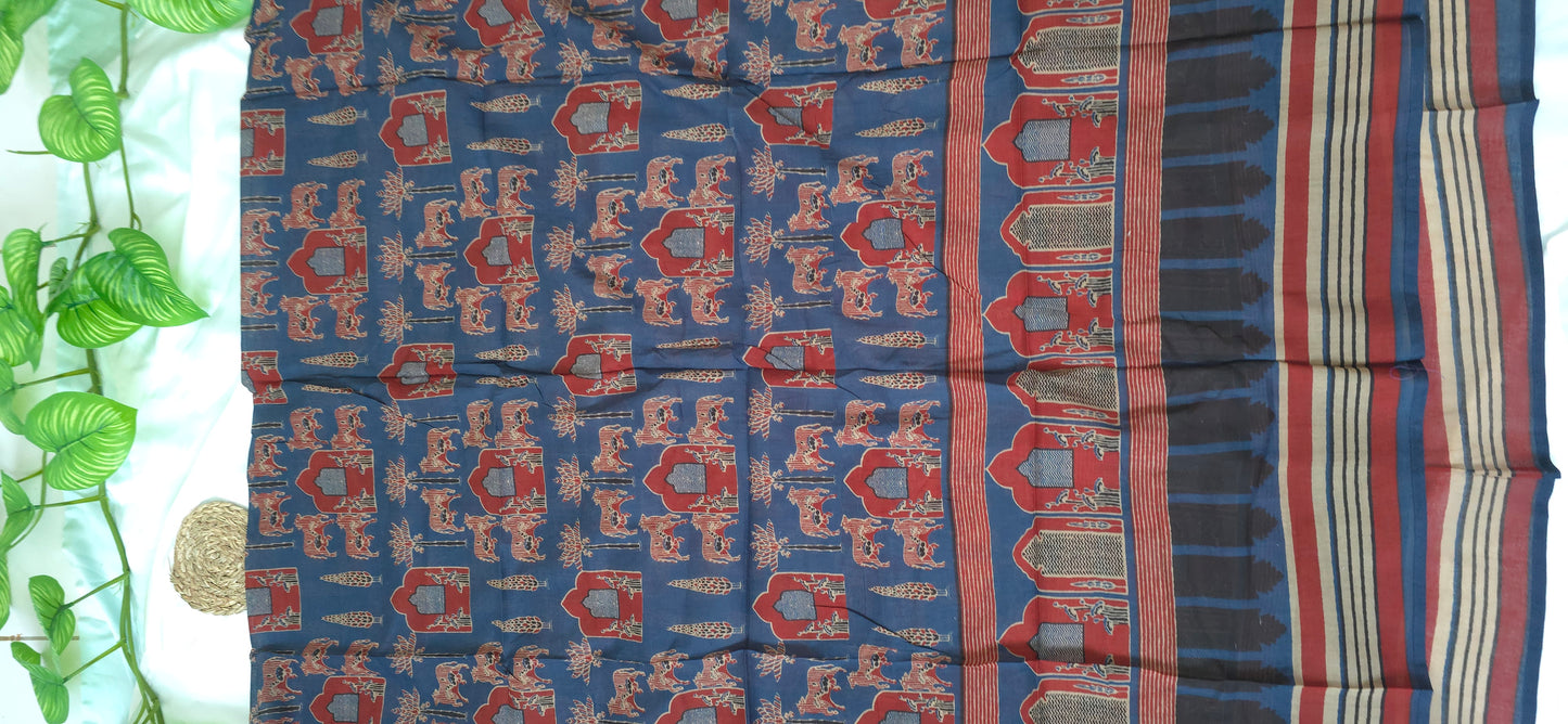 Cotton 3 piece churidar set | 3/4sleeve | Navy blue color Aline Churidar | Itemcode-COS20