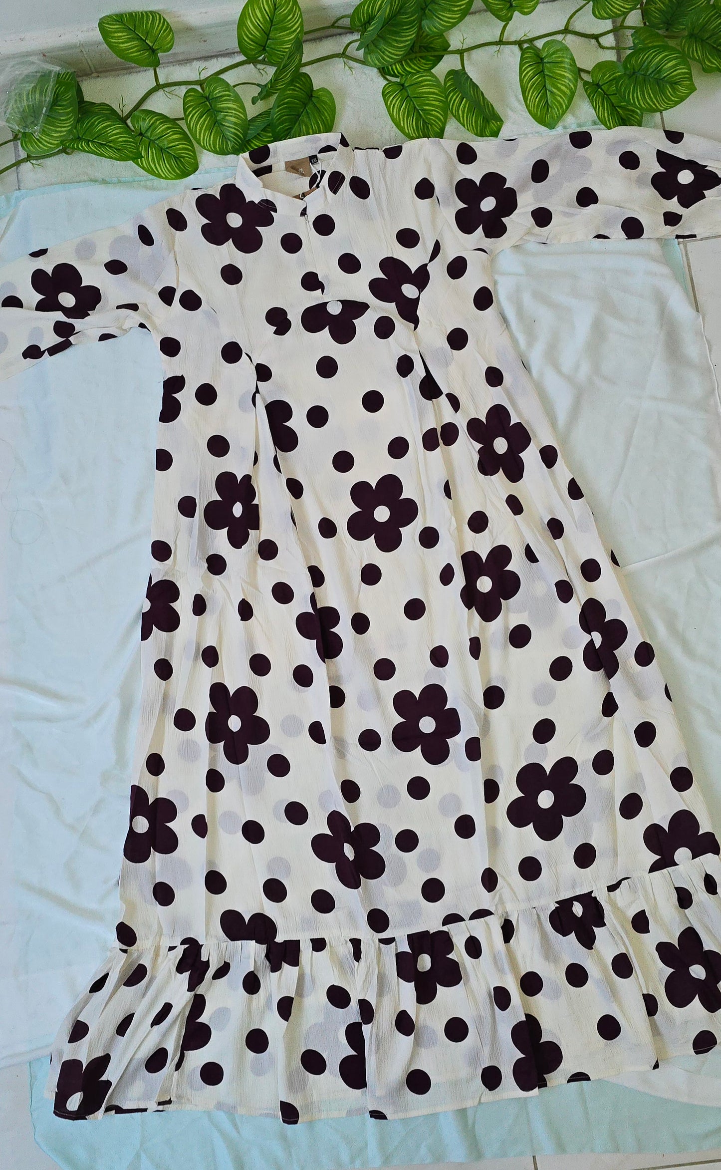 Long Gown with Moja Shawl|Full Sleeve|White and Grape Wine colour|Itemcode-COS022