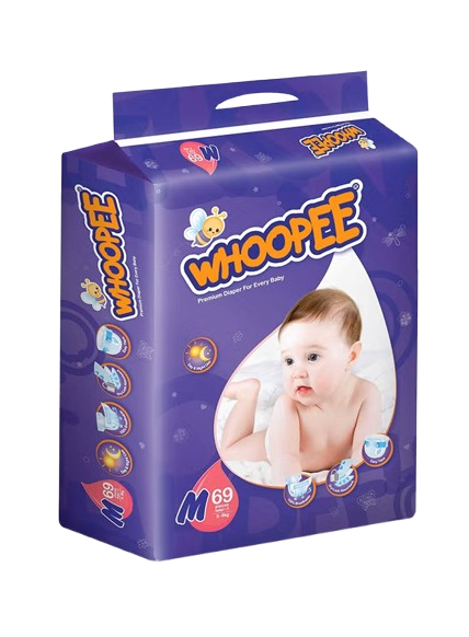 69 Pcs Whoopee Baby Diapers | Japanees Technology | Leak Proof | M Size | Free Cash on Delivery