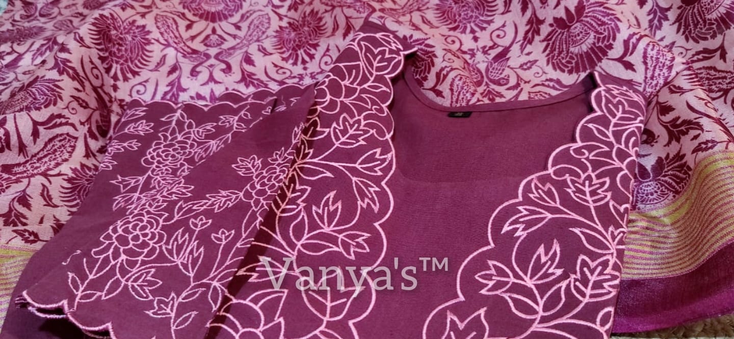 Dark purple color churidar set with 3/4 Sleeve | Cotton material | Itemcode-COS16