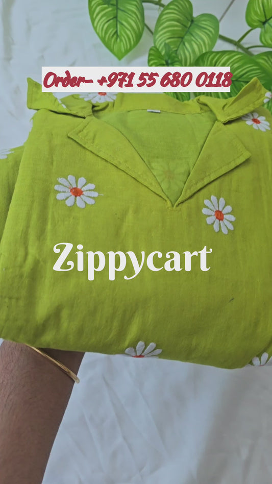 Pure Cotton Aline kurtie | feeding friendly |3/4 Sleeve|COS025